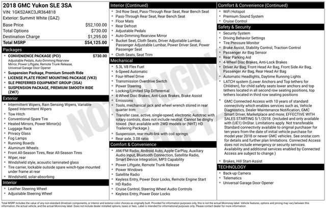 Used 2018 GMC Yukon SLE w/ Convenience Package image 38