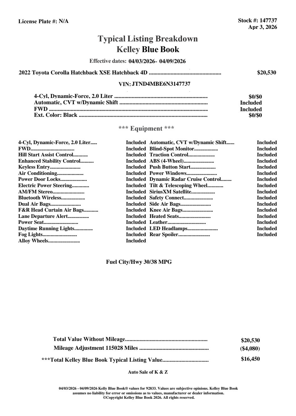 Used 2022 Toyota Corolla SE w/ Carpet Mat Package (TMS) image 3