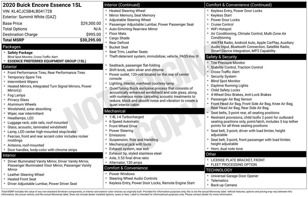 Used 2020 Buick Encore Essence FWD image 8