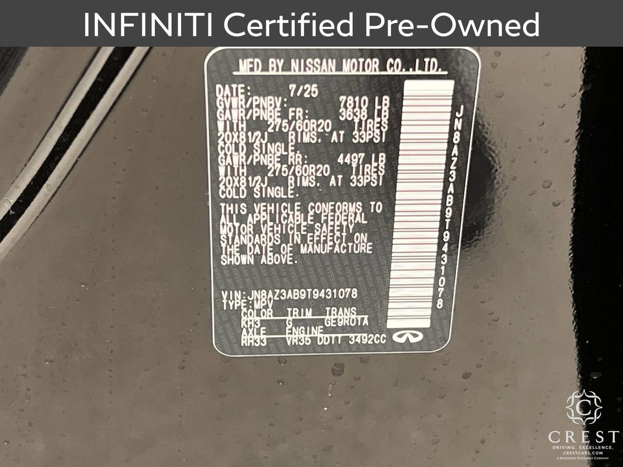 Certified 2026 INFINITI QX80 Pure w/ Cargo Package image 33