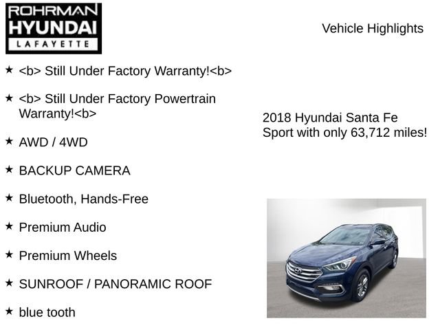 Used 2018 Hyundai Santa Fe Sport w/ 2.4L Tech Package 04 AWD/4WD image 7