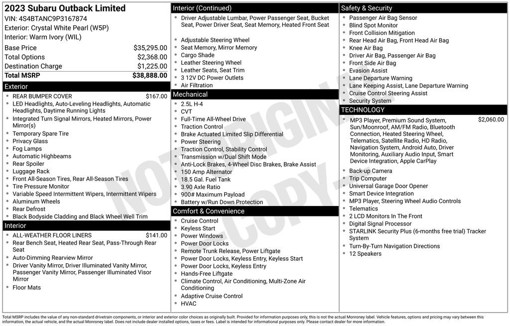 Certified 2023 Subaru Outback Limited AWD/4WD image 7