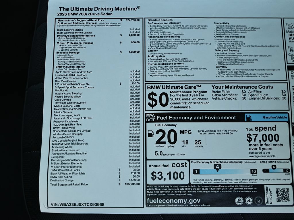 New 2026 BMW 760i xDrive w/ Executive Package AWD/4WD image 27