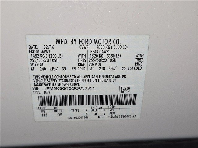 Used 2016 Ford Explorer Sport w/ Equipment Group 401A AWD/4WD image 26
