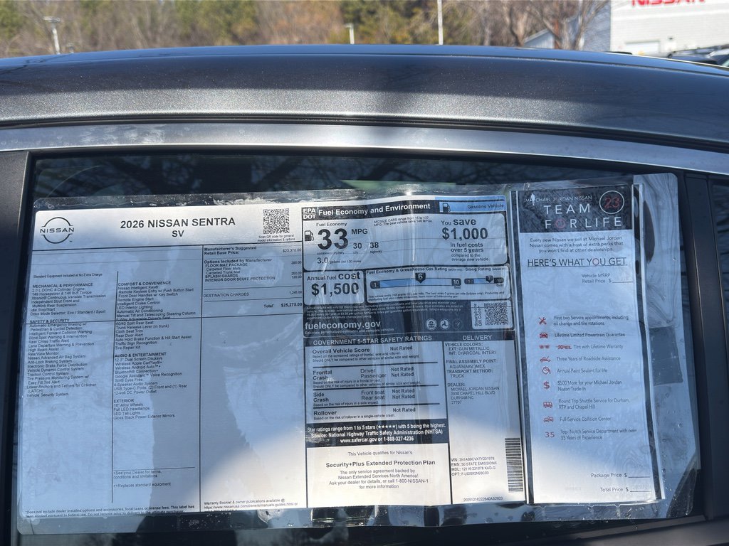 New 2026 Nissan Sentra SV w/ Floor Mat Package image 12