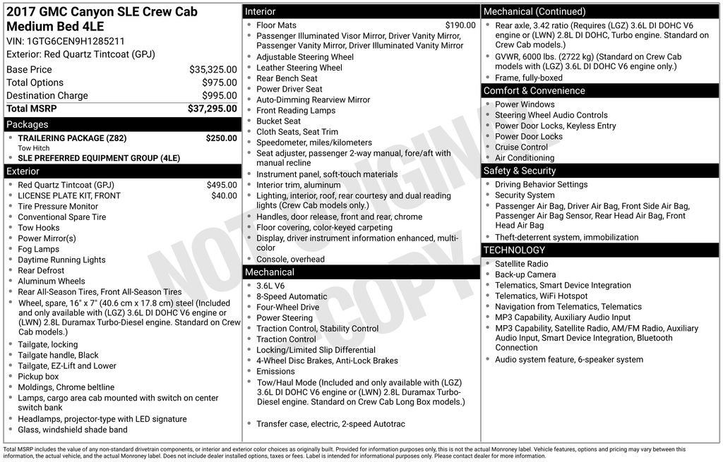 Used 2017 GMC Canyon SLE w/ Trailering Package AWD/4WD image 4