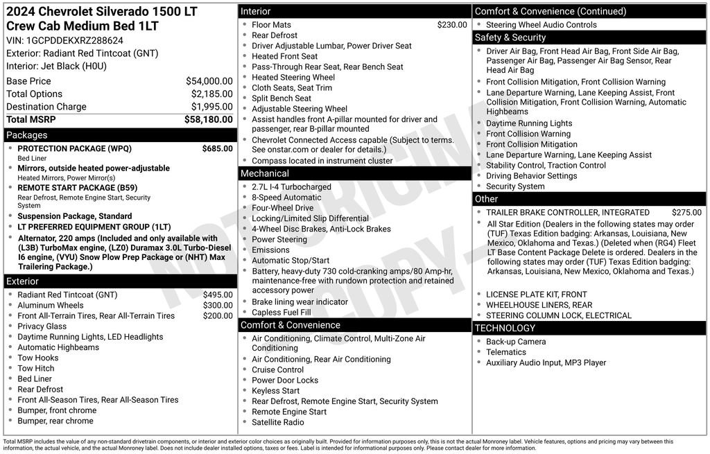 Certified 2024 Chevrolet Silverado 1500 LT w/ Protection Package AWD/4WD image 6