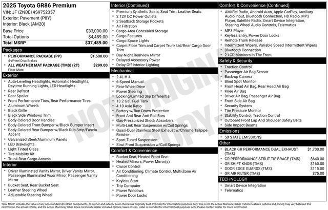 Used 2025 Toyota GR86 Premium w/ Performance Package image 20