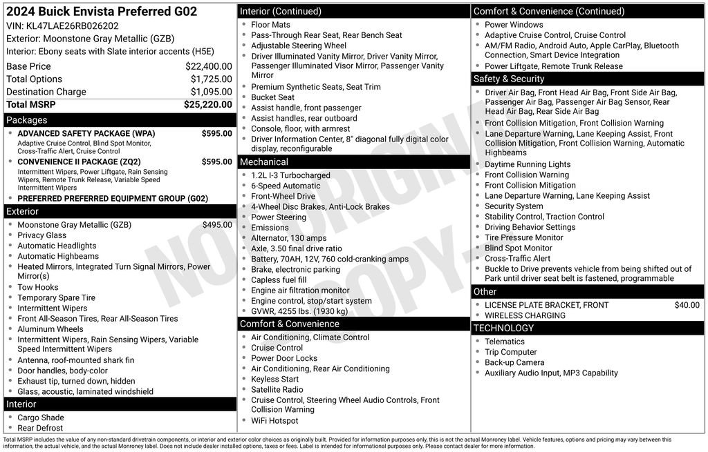 Used 2024 Buick Envista Preferred w/ Convenience II Package FWD image 31