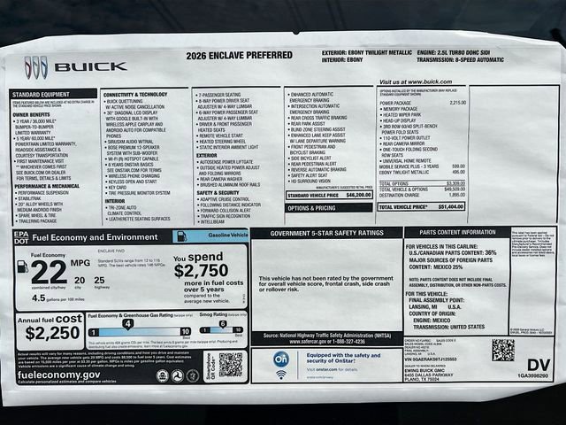 New 2026 Buick Enclave Preferred w/ Power Package image 21