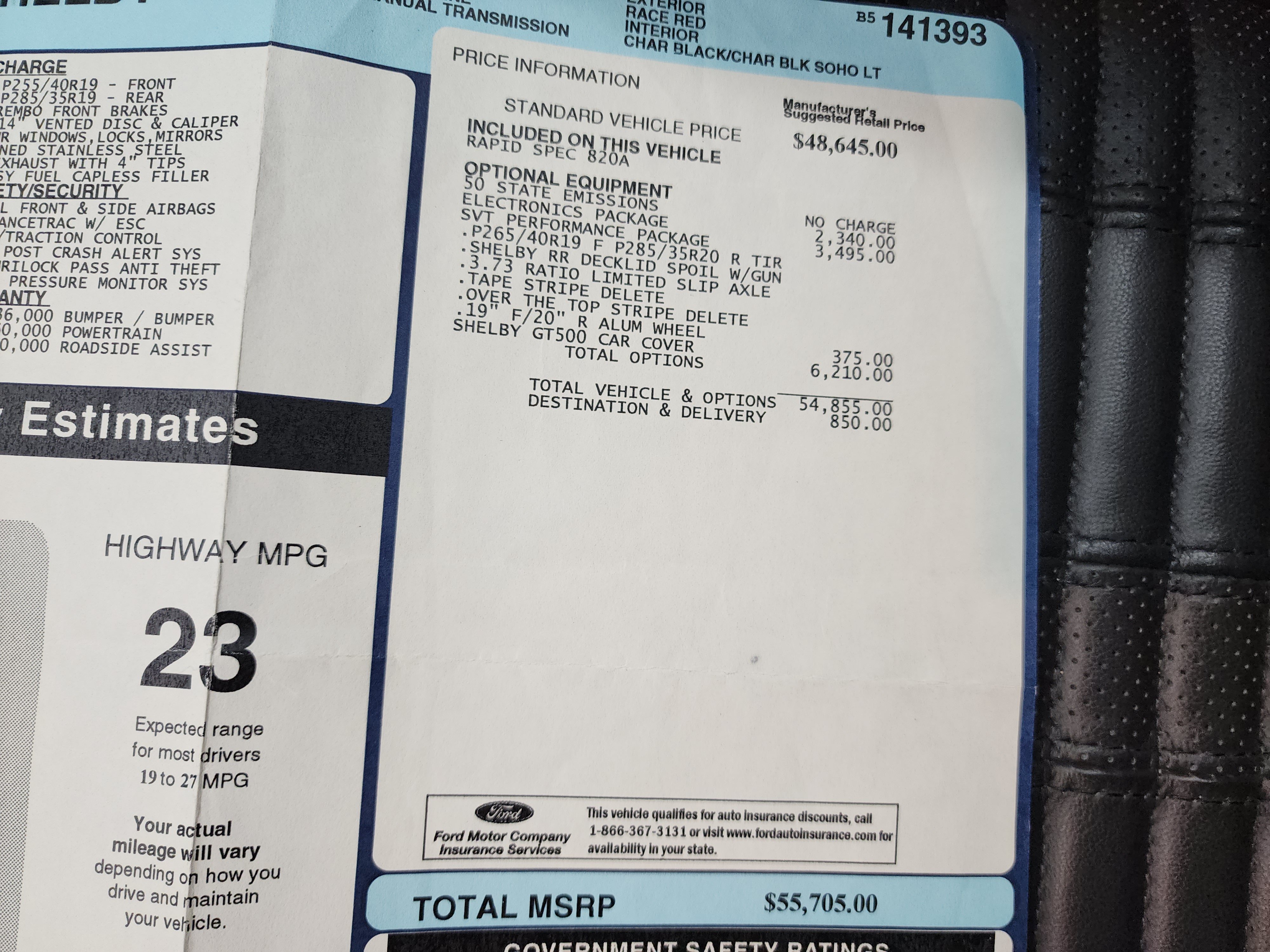 Used 2011 Ford Mustang Shelby GT500 w/ SVT Performance Pkg RWD image 44