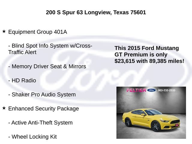 Used 2015 Ford Mustang GT Premium w/ Equipment Group 401A RWD image 5