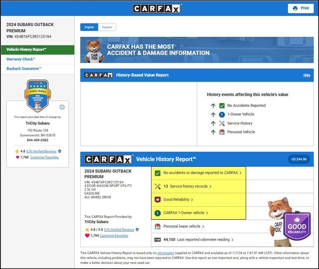 Used 2024 Subaru Outback Premium image 12