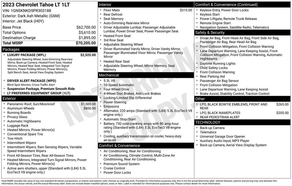 Used 2023 Chevrolet Tahoe LT w/ Luxury Package image 11