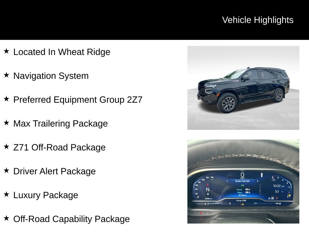 Certified 2024 Chevrolet Tahoe Z71 w/ Z71 Off-Road Package AWD/4WD image 9