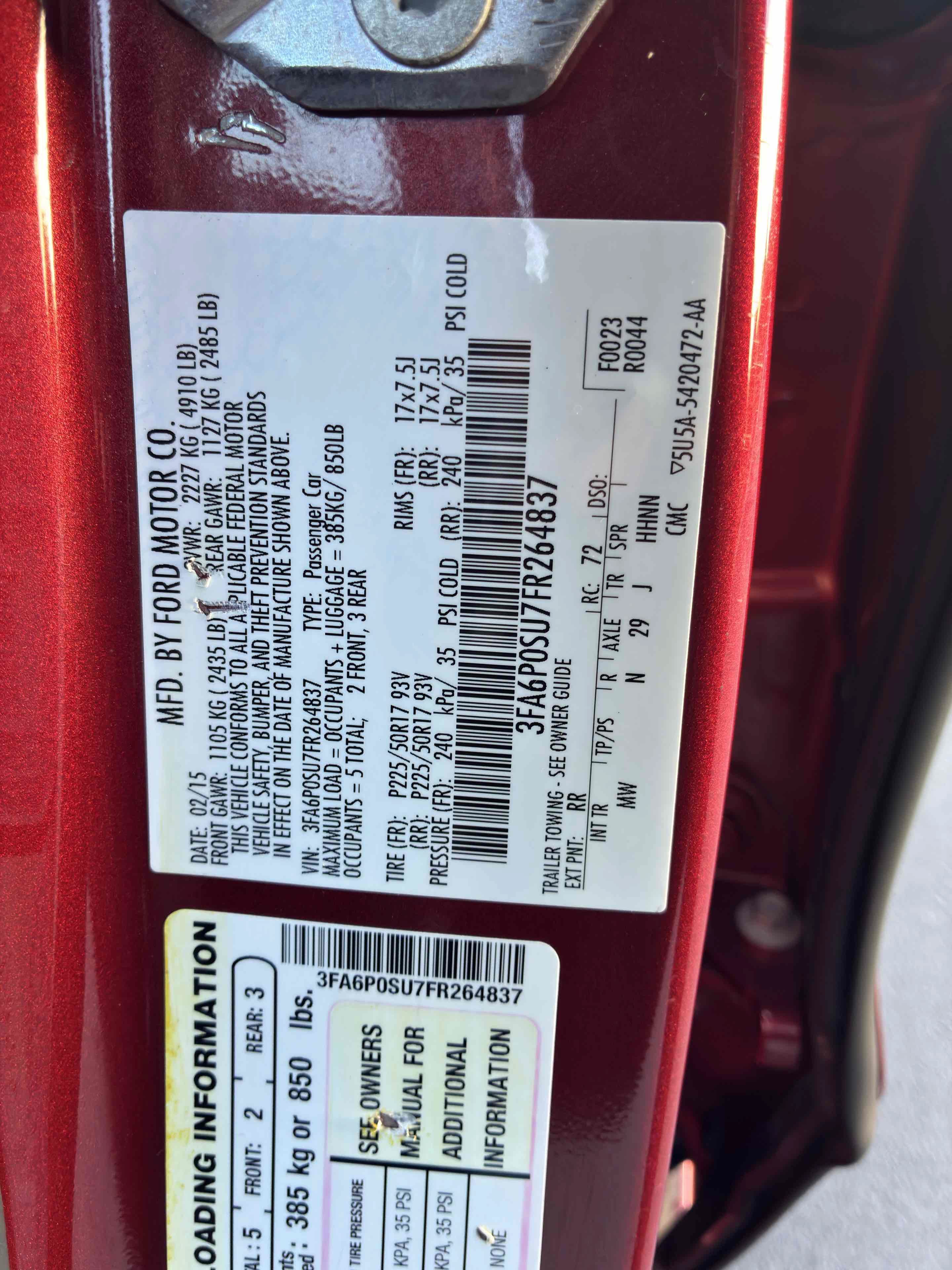 Used 2015 Ford Fusion Energi Titanium w/ Driver Assist Package FWD image 63