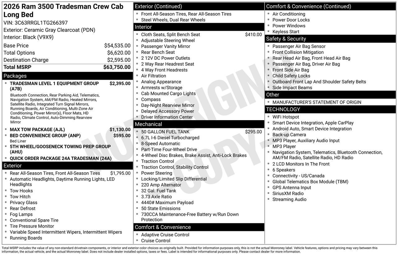 Used 2026 RAM 3500 Tradesman AWD/4WD image 29
