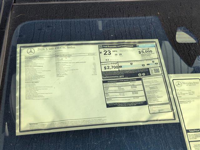 New 2026 Mercedes-Benz S 500 4MATIC image 18