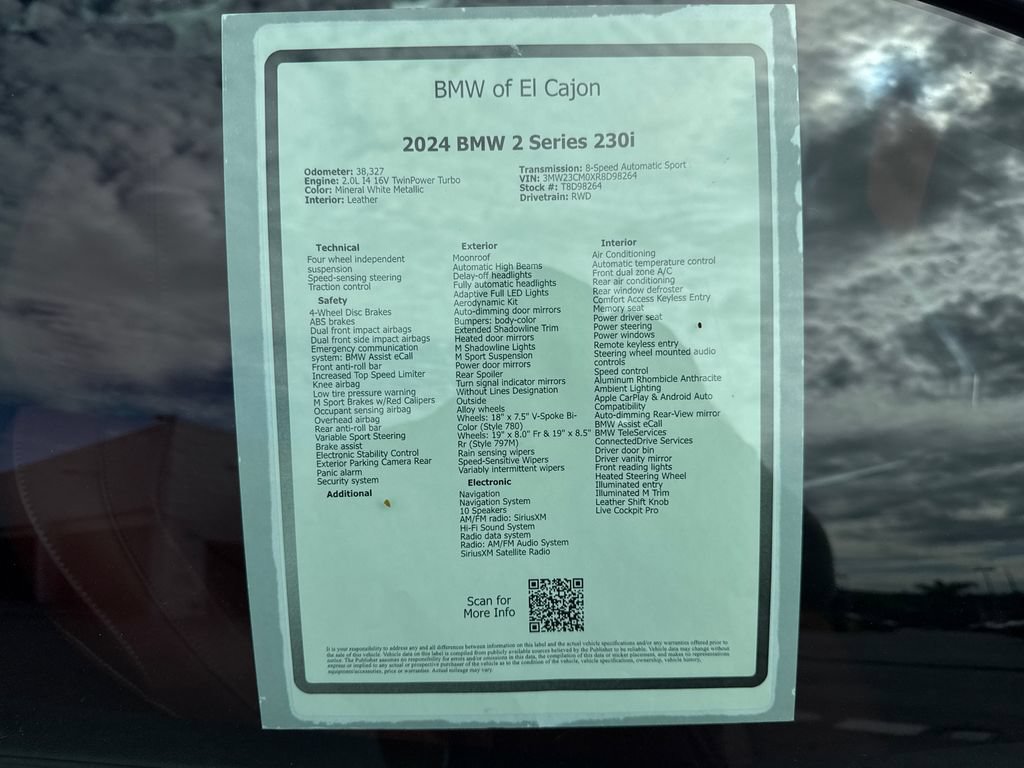 Used 2024 BMW 230i Coupe w/ Premium Package RWD image 16