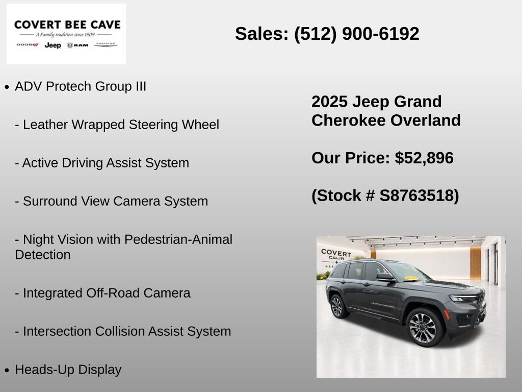New 2025 Jeep Grand Cherokee Overland w/ Adv Protech Group III AWD/4WD image 19