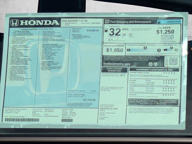 New 2025 Honda Accord SE image 17