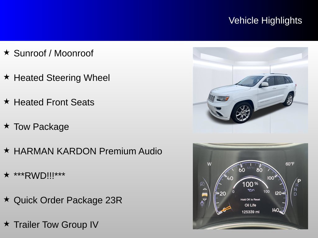 Used 2016 Jeep Grand Cherokee Summit w/ Platinum Series Group RWD image 8
