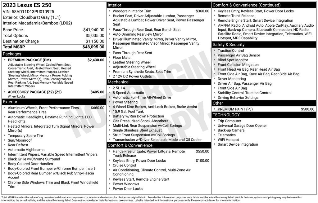Used 2023 Lexus ES 250 w/ Premium Package image 15