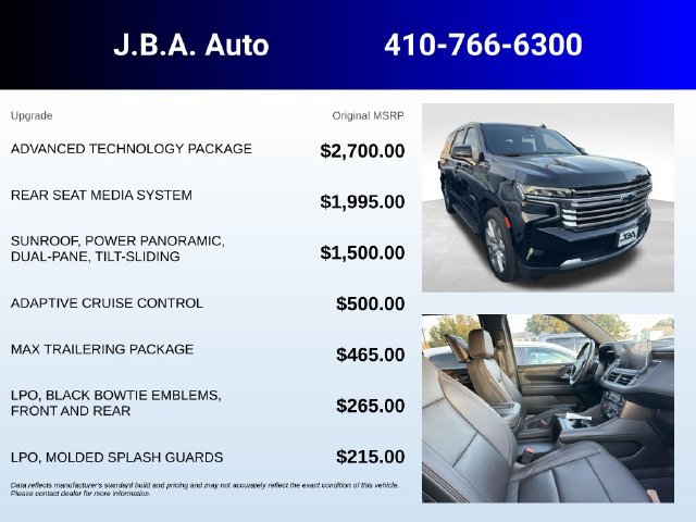 Certified 2023 Chevrolet Tahoe High Country w/ Advanced Technology Package AWD/4WD image 5
