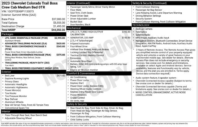 Certified 2023 Chevrolet Colorado Trail Boss w/ LPO, Dark Essentials Package AWD/4WD image 4