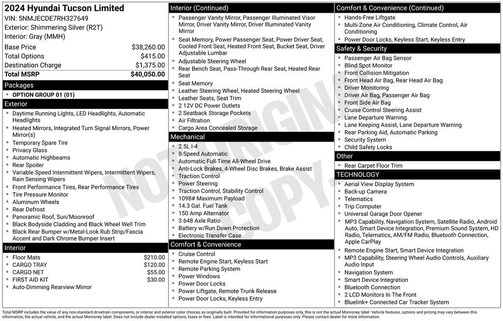 Used 2024 Hyundai Tucson Limited AWD/4WD image 32