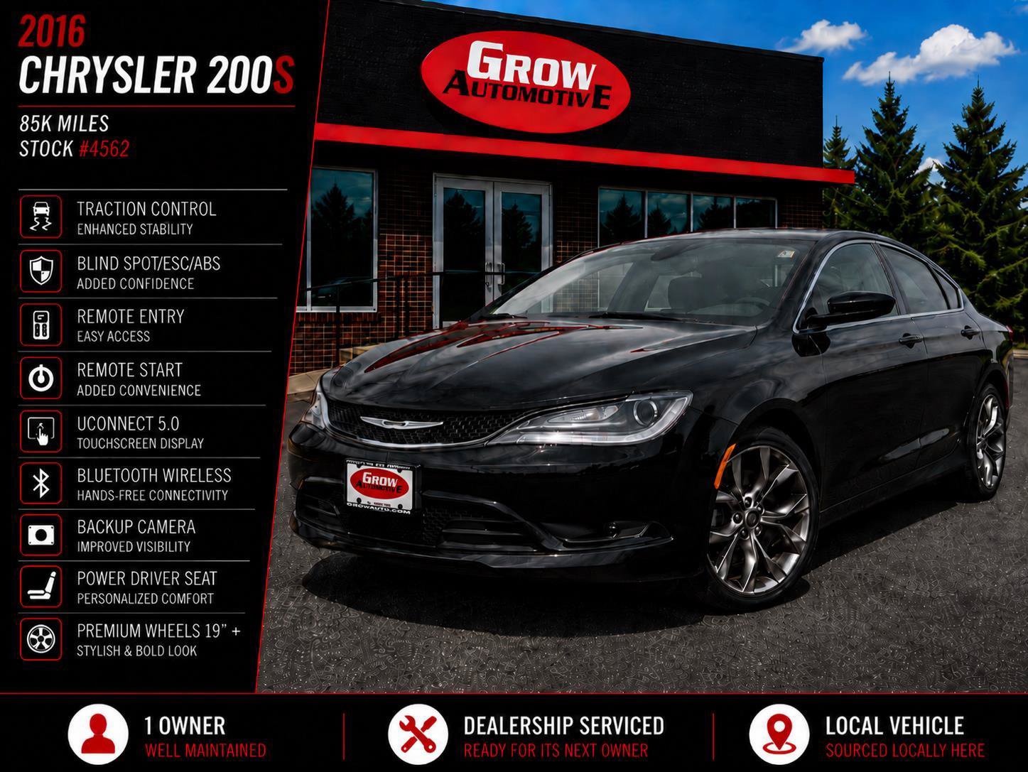 Used 2016 Chrysler 200 S w/ Navigation & Sound Group I AWD/4WD image 2