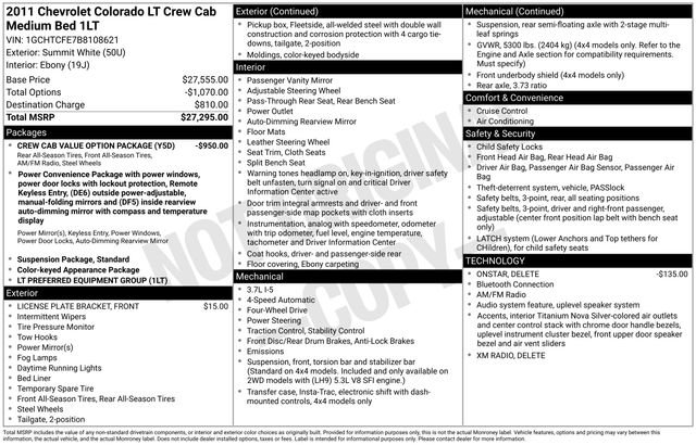 Used 2011 Chevrolet Colorado LT AWD/4WD image 11