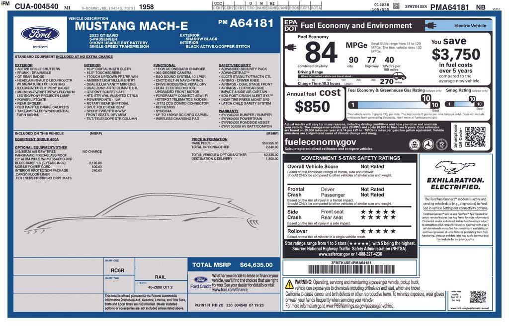 Certified 2023 Ford Mustang Mach-E GT AWD/4WD image 38