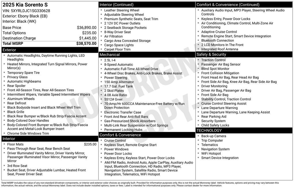 Used 2025 Kia Sorento S image 36