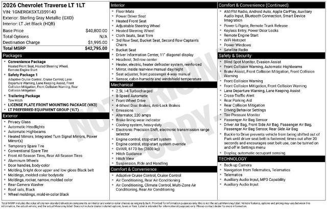 New 2026 Chevrolet Traverse LT FWD image 2