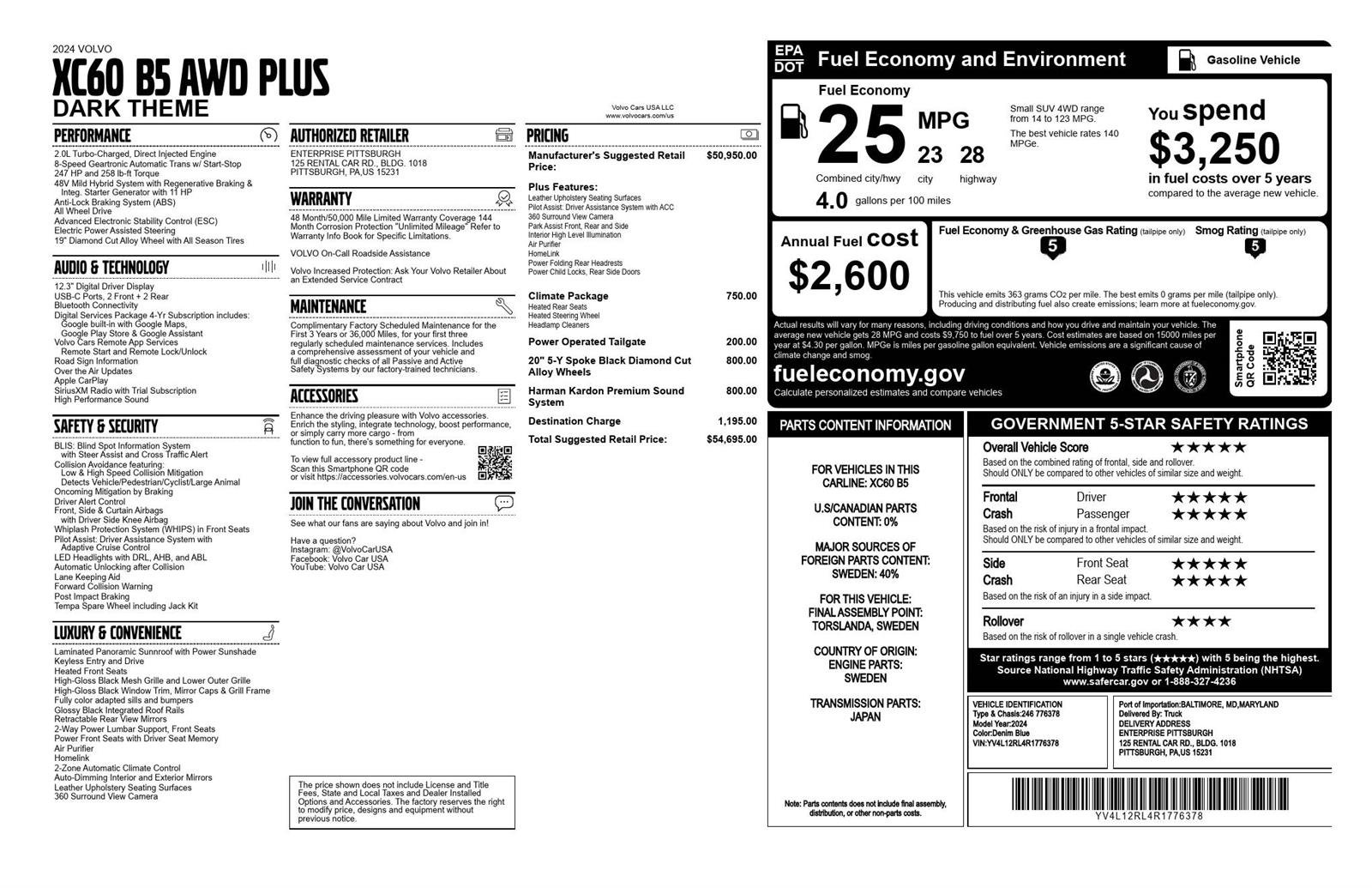 Used 2024 Volvo XC60 B5 Plus image 32