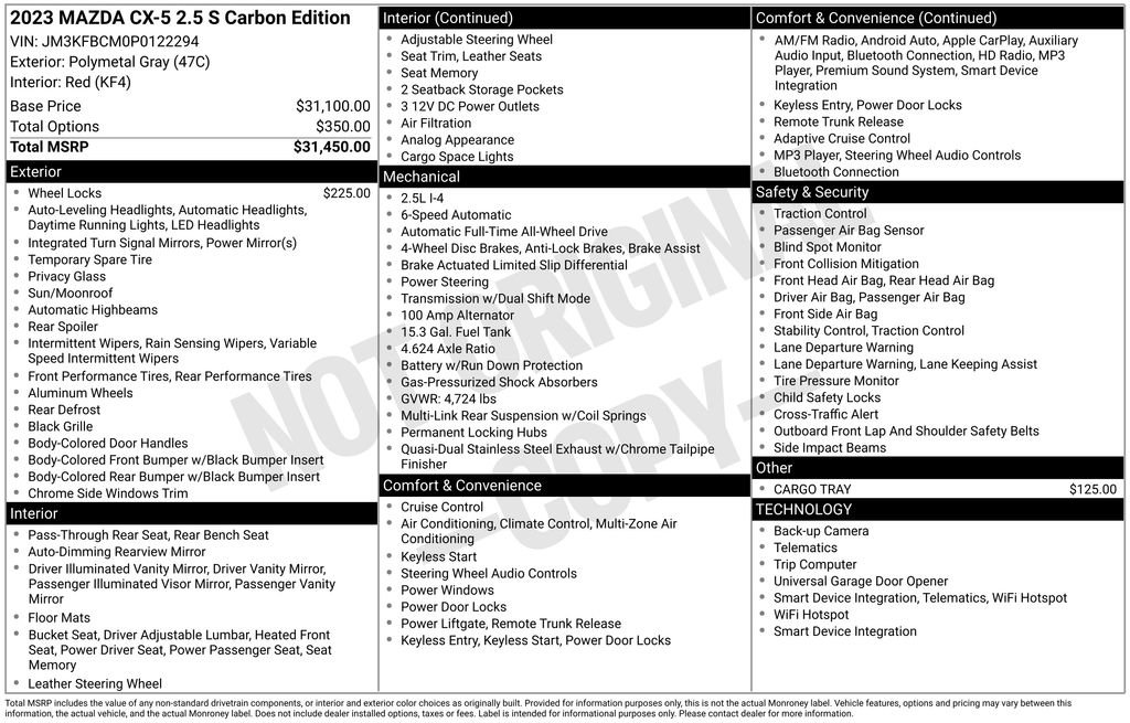 Used 2023 MAZDA CX-5 Carbon Edition image 22