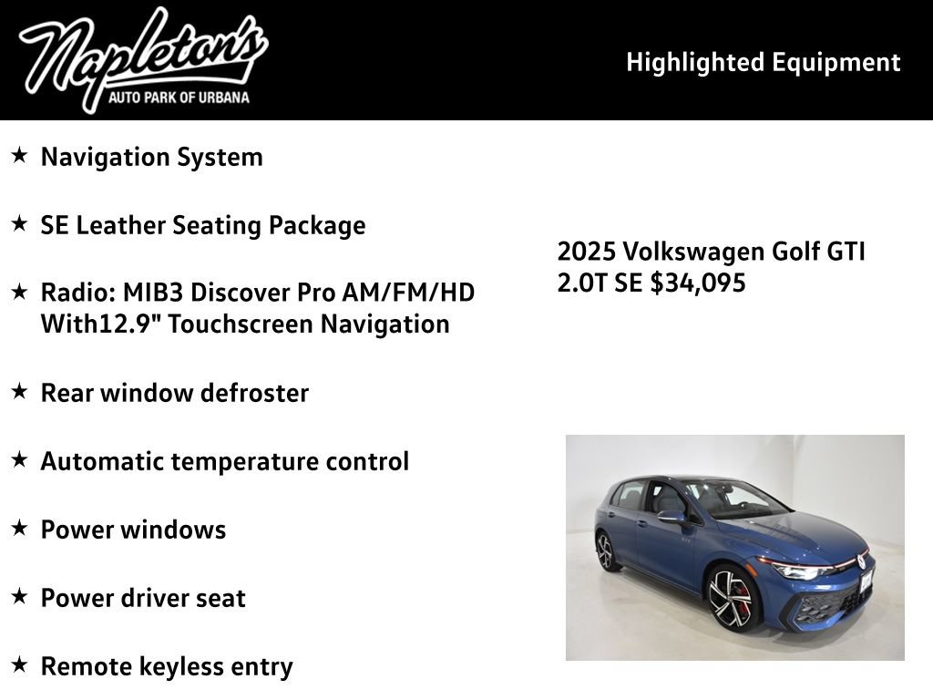Certified 2025 Volkswagen GTI SE FWD image 16