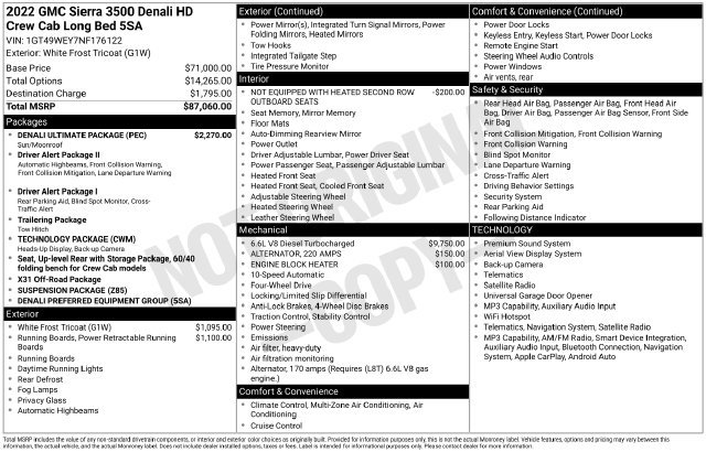 Used 2022 GMC Sierra 3500 Denali w/ Denali Ultimate Package AWD/4WD image 14