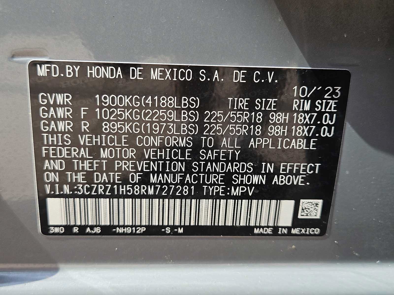 Certified 2024 Honda HR-V Sport image 32
