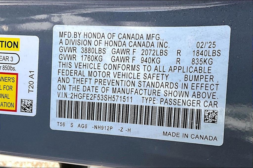 Used 2025 Honda Civic Sport image 16