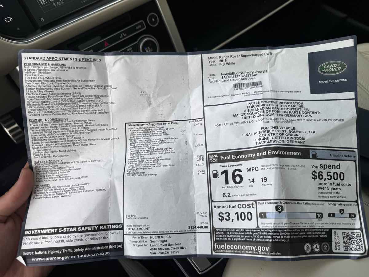 Used 2016 Land Rover Range Rover Long Wheelbase Supercharged image 72