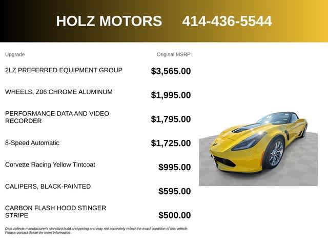Certified 2016 Chevrolet Corvette Z06 w/ 2LZ Preferred Equipment Group RWD image 5