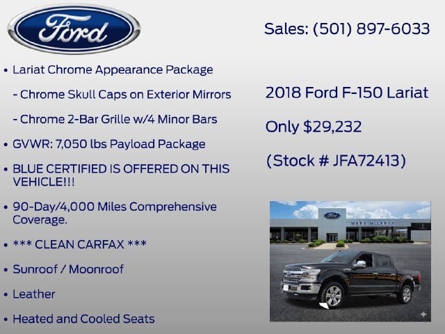 Certified 2018 Ford F150 Lariat w/ Equipment Group 502A Luxury AWD/4WD image 32