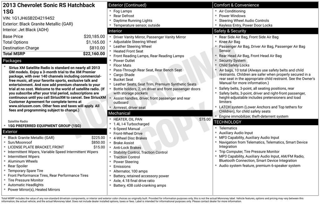 Used 2013 Chevrolet Sonic RS FWD image 3