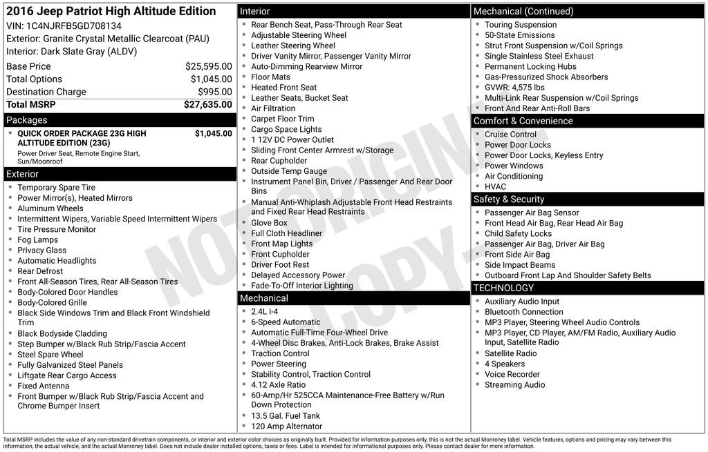 Used 2016 Jeep Patriot High Altitude AWD/4WD image 10