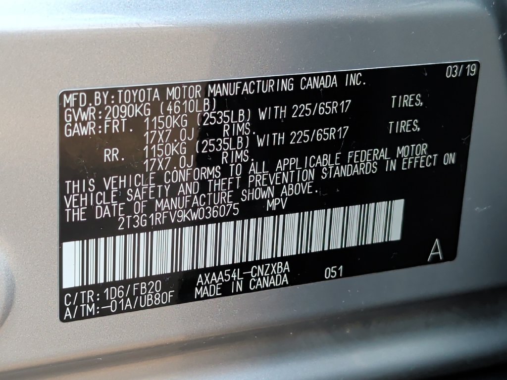 Used 2019 Toyota RAV4 LE w/ All Weather Liner Package AWD/4WD image 40