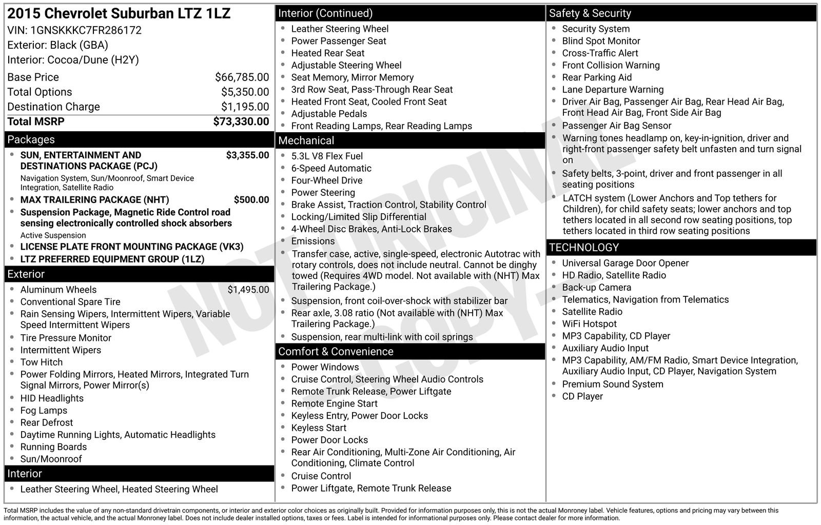 Used 2015 Chevrolet Suburban LTZ AWD/4WD image 82