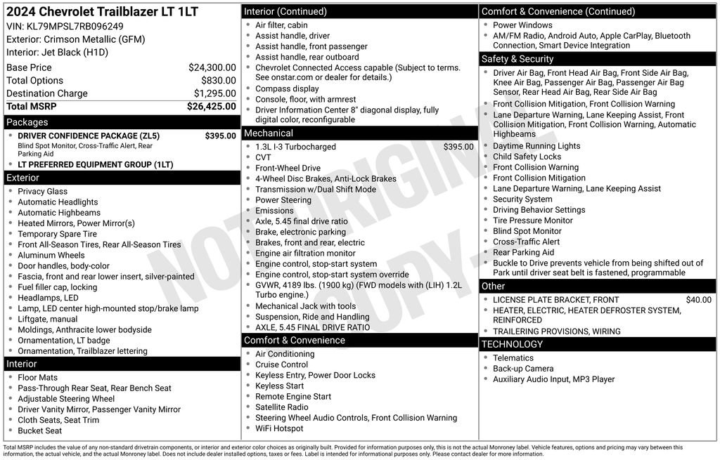 Used 2024 Chevrolet TrailBlazer LT w/ Driver Confidence Package image 6