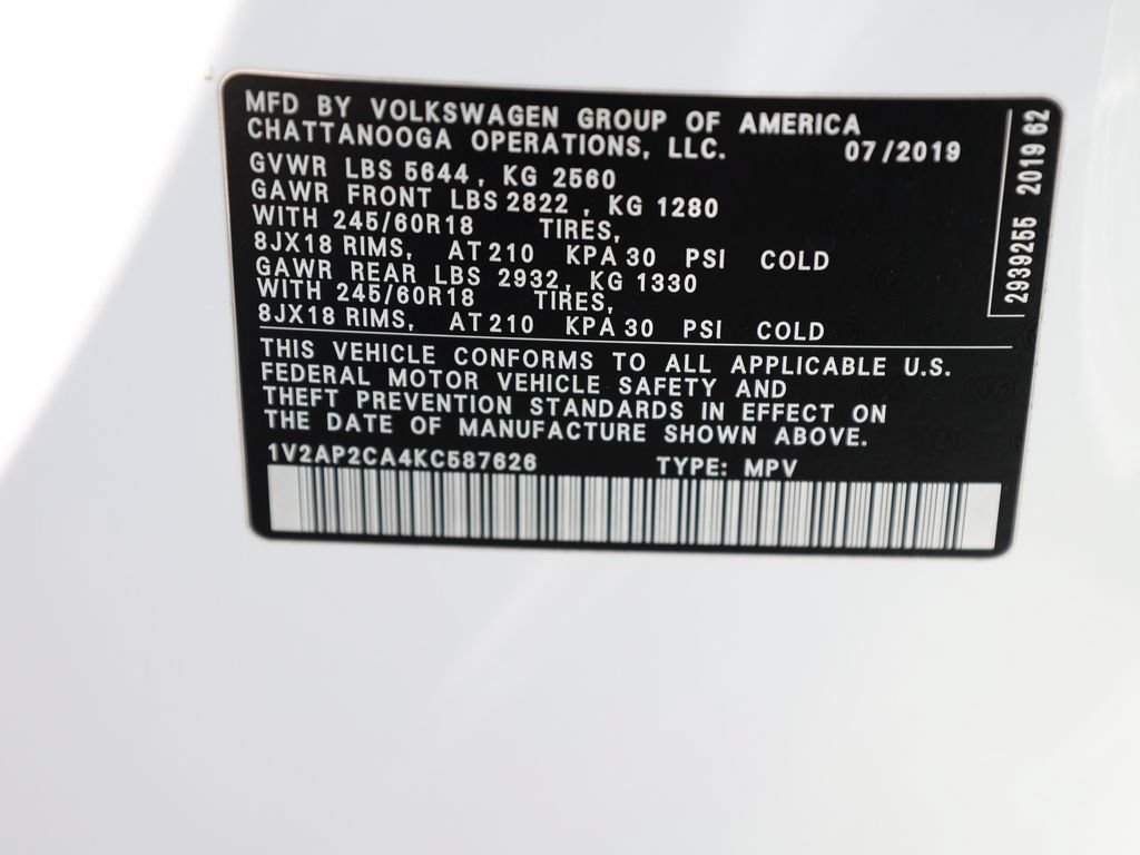 Used 2019 Volkswagen Atlas S FWD image 34